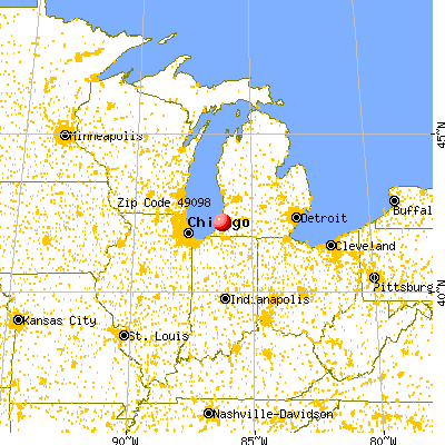 Watervliet, MI (49098) map from a distance