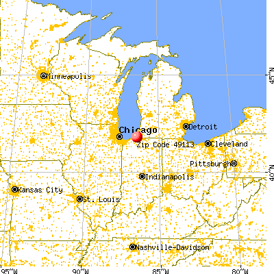 Galien, MI (49113) map from a distance