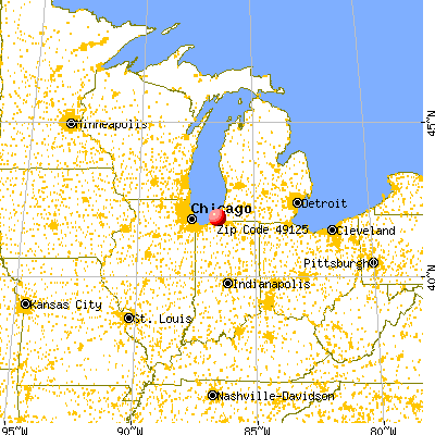 Shorewood-Tower Hills-Harbert, MI (49125) map from a distance