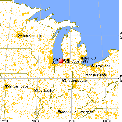 Stevensville, MI (49127) map from a distance