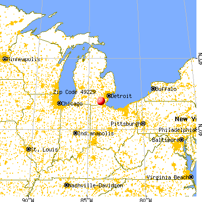 Britton, MI (49229) map from a distance