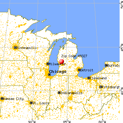 Grant, MI (49327) map from a distance