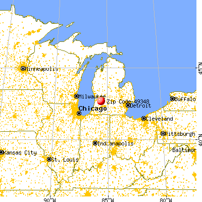 Wayland, MI (49348) map from a distance
