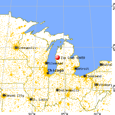 Walkerville, MI (49459) map from a distance