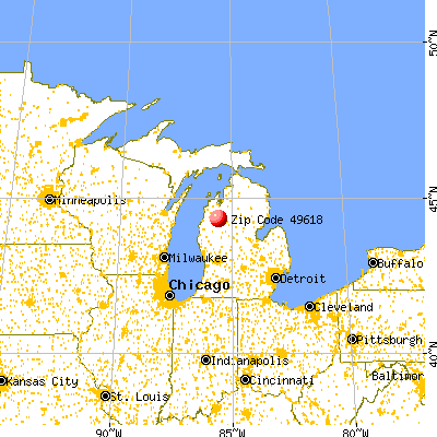Boon, MI (49618) map from a distance