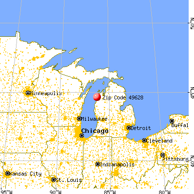 Elberta, MI (49628) map from a distance