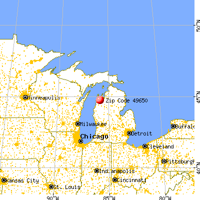 Lake Ann, MI (49650) map from a distance