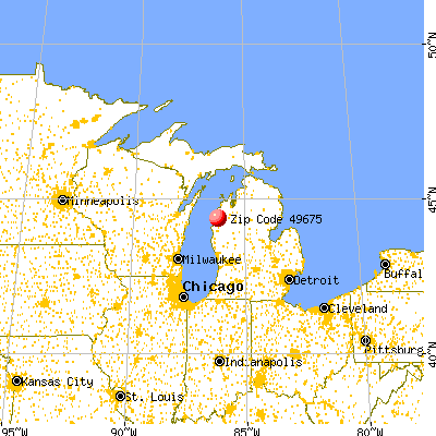 Onekama, MI (49675) map from a distance
