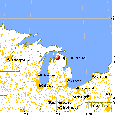Boyne Falls, MI (49713) map from a distance