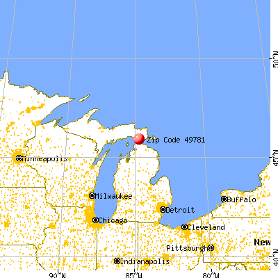 St. Ignace, MI (49781) map from a distance