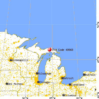 Newberry, MI (49868) map from a distance