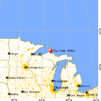 Ahmeek, MI (49901) map from a distance