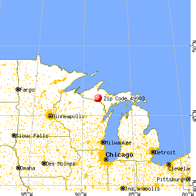 Amasa, MI (49903) map from a distance