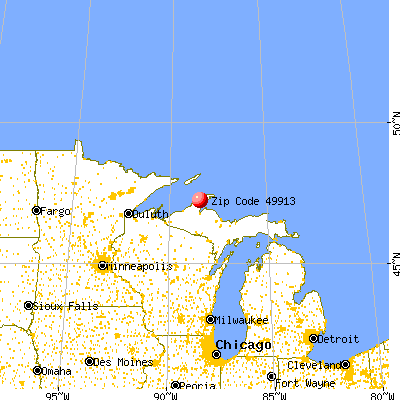 Laurium, MI (49913) map from a distance