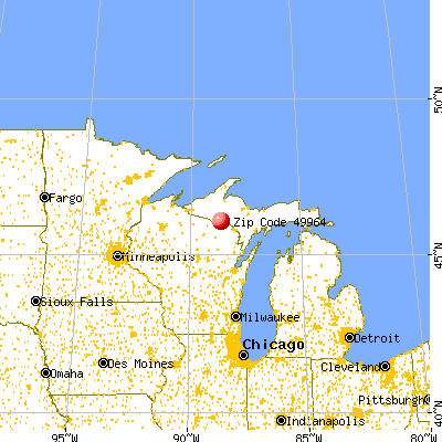 Stambaugh, MI (49964) map from a distance