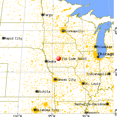 Adel, IA (50003) map from a distance