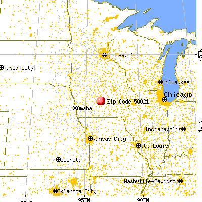 Ankeny, IA (50021) map from a distance