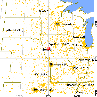 Atlantic, IA (50022) map from a distance