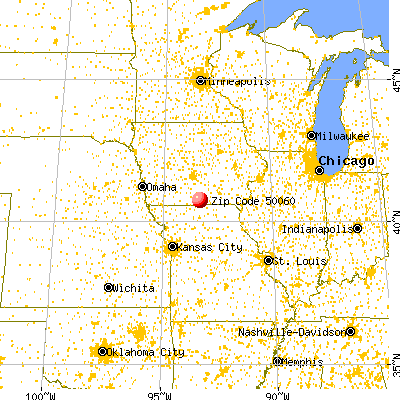 Corydon, IA (50060) map from a distance