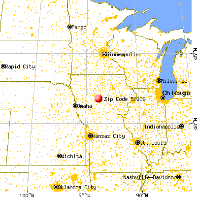Granger, IA (50109) map from a distance