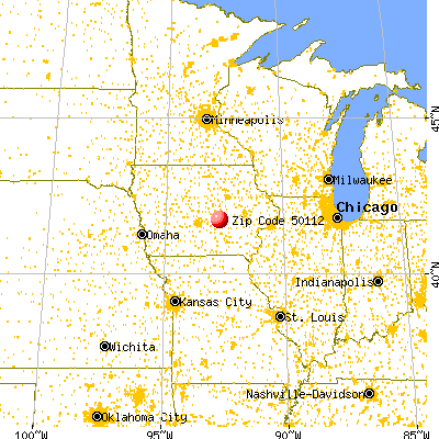 Grinnell, IA (50112) map from a distance
