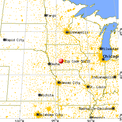 Redfield, IA (50233) map from a distance