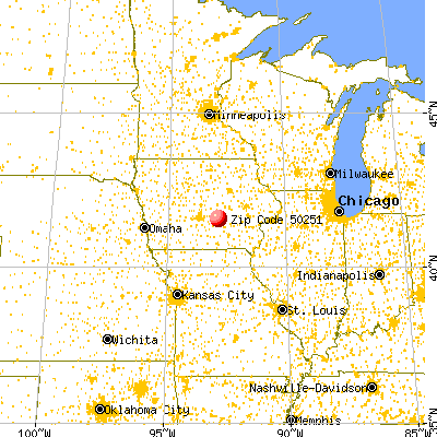 Sully, IA (50251) map from a distance