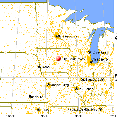 Whitten, IA (50269) map from a distance