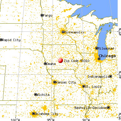 Des Moines, IA (50310) map from a distance