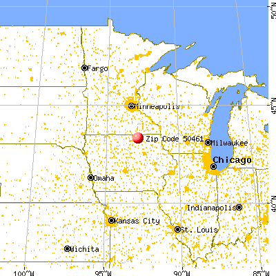 Osage, IA (50461) map from a distance