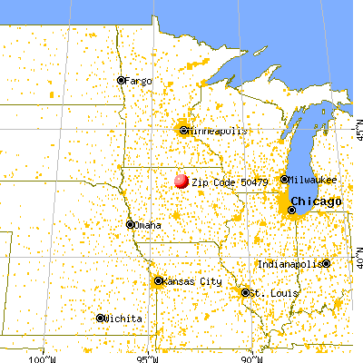 Thornton, IA (50479) map from a distance