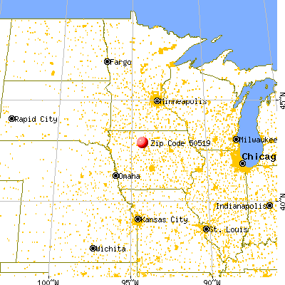 Bode, IA (50519) map from a distance