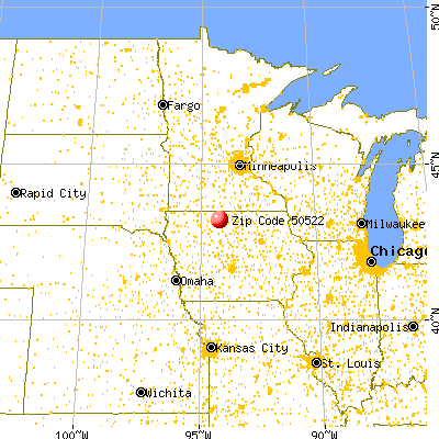Burt, IA (50522) map from a distance