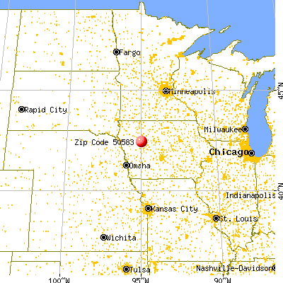 Sac City, IA (50583) map from a distance