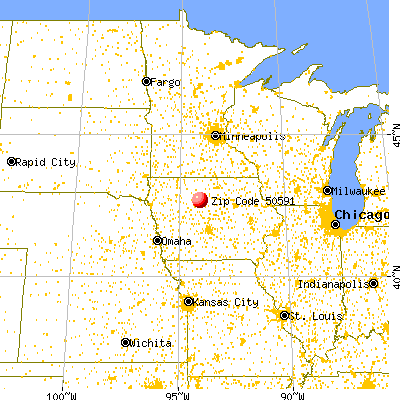Thor, IA (50591) map from a distance