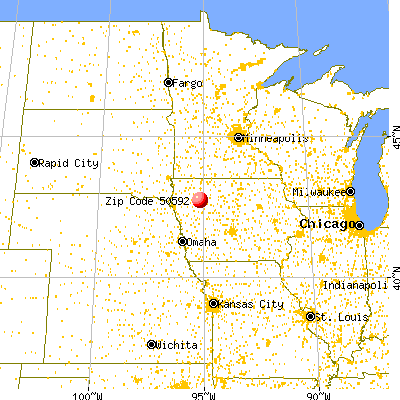 Truesdale, IA (50592) map from a distance