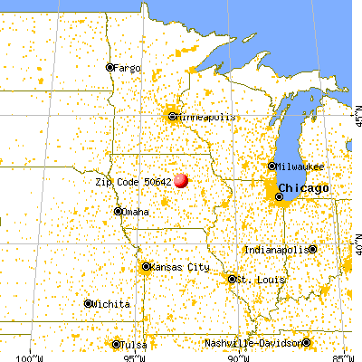 Holland, IA (50642) map from a distance