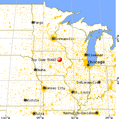 Raymond, IA (50667) map from a distance