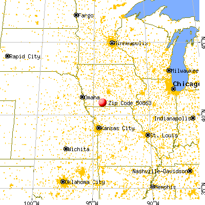 Tingley, IA (50863) map from a distance