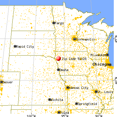Kingsley, IA (51028) map from a distance