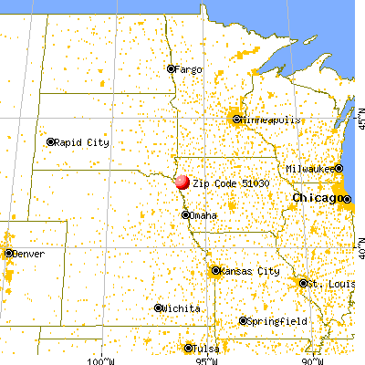 Lawton, IA (51030) map from a distance