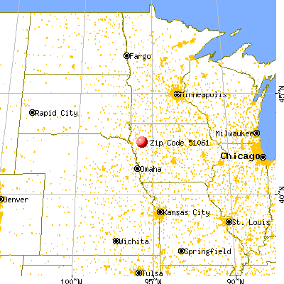 Washta, IA (51061) map from a distance