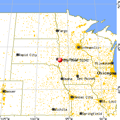Lester, IA (51242) map from a distance