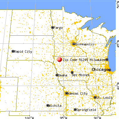 Primghar, IA (51245) map from a distance