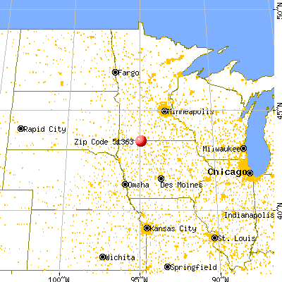 Superior, IA (51363) map from a distance