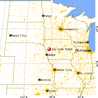 Charter Oak, IA (51439) map from a distance