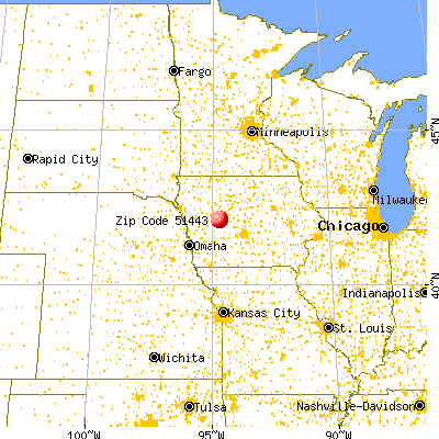 Lidderdale, IA (51443) map from a distance