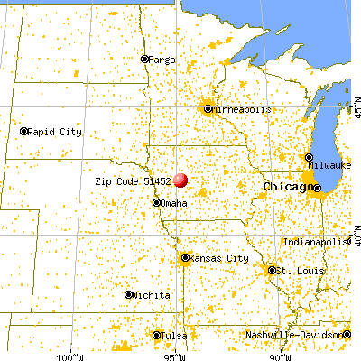 Lidderdale, IA (51452) map from a distance