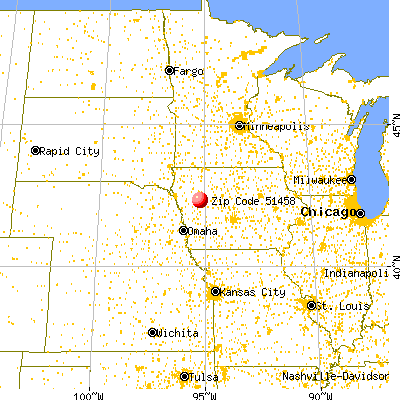 Odebolt, IA (51458) map from a distance