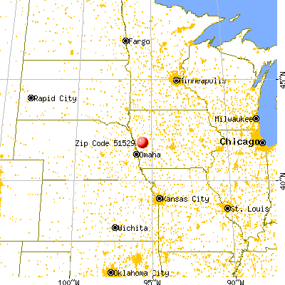 Dunlap, IA (51529) map from a distance